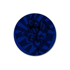 Blue 3 Zendoodle Magnet 3  (round) by Mazipoodles