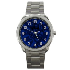 Blue 3 Zendoodle Sport Metal Watch by Mazipoodles