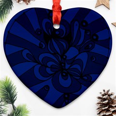 Blue 3 Zendoodle Heart Ornament (two Sides) by Mazipoodles