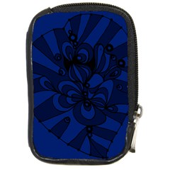 Blue 3 Zendoodle Compact Camera Leather Case by Mazipoodles