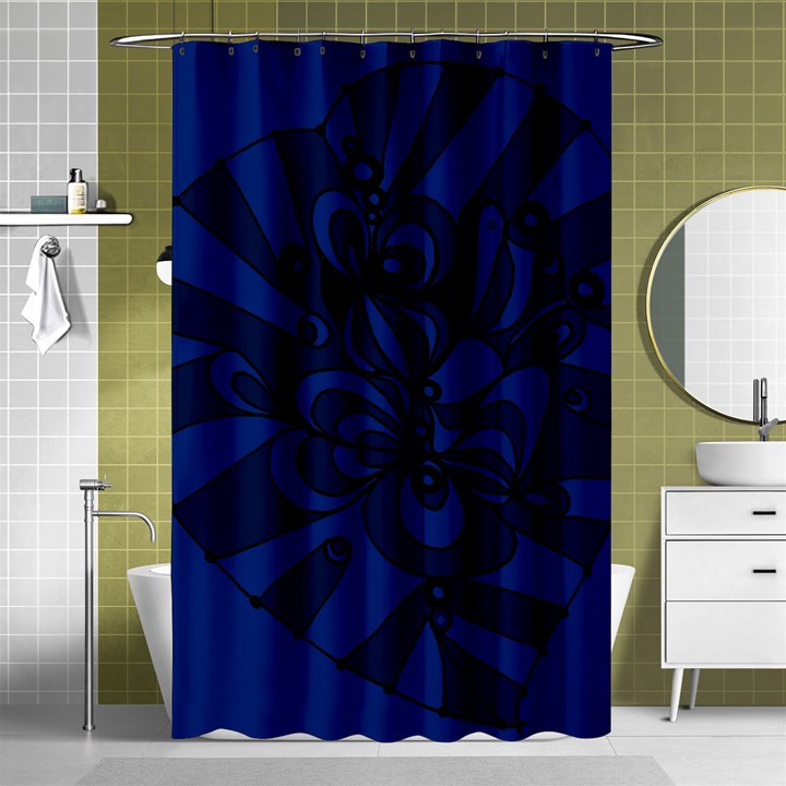 Blue 3 Zendoodle Shower Curtain 48  x 72  (Small) 