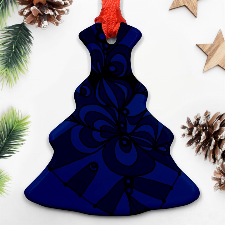 Blue 3 Zendoodle Ornament (Christmas Tree) 