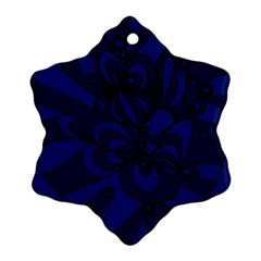 Blue 3 Zendoodle Snowflake Ornament (two Sides) by Mazipoodles