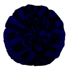 Blue 3 Zendoodle Large 18  Premium Flano Round Cushions by Mazipoodles