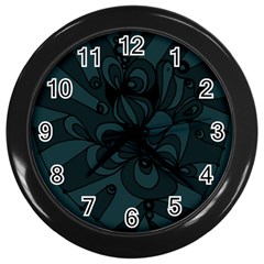 Green Zendoodle Wall Clock (black) by Mazipoodles