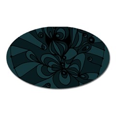 Green Zendoodle Oval Magnet by Mazipoodles