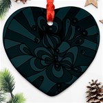 Green Zendoodle Heart Ornament (Two Sides) Back