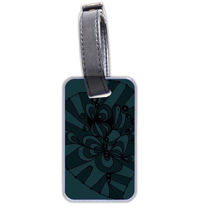 Green Zendoodle Luggage Tag (two sides)