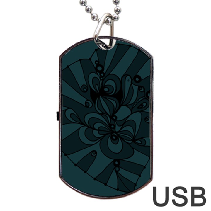 Green Zendoodle Dog Tag USB Flash (One Side)