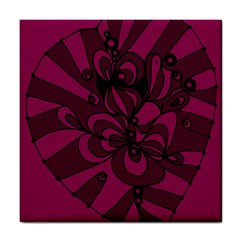 Aubergine Zendoodle Tile Coaster by Mazipoodles