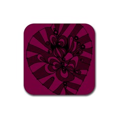 Aubergine Zendoodle Rubber Coaster (square) by Mazipoodles