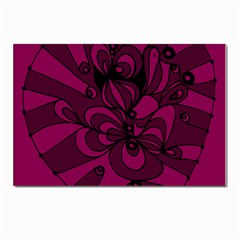 Aubergine Zendoodle Postcard 4 x 6  (pkg Of 10) by Mazipoodles