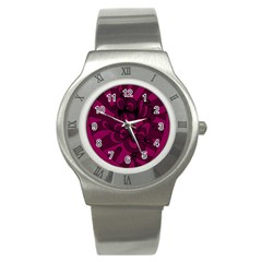 Aubergine Zendoodle Stainless Steel Watch by Mazipoodles