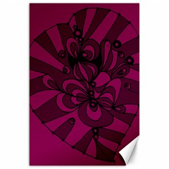 Aubergine Zendoodle Canvas 20  X 30  by Mazipoodles