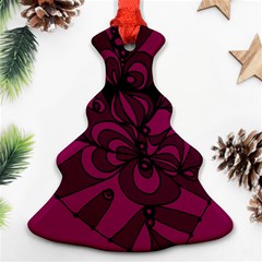 Aubergine Zendoodle Ornament (christmas Tree)  by Mazipoodles