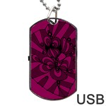 Aubergine Zendoodle Dog Tag USB Flash (Two Sides) Back