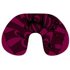 Aubergine Zendoodle Travel Neck Pillow by Mazipoodles