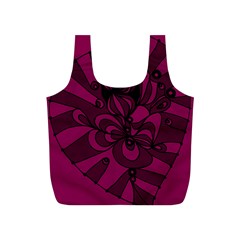 Aubergine Zendoodle Full Print Recycle Bag (s) by Mazipoodles