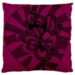 Aubergine Zendoodle Large Flano Cushion Case (Two Sides) Front