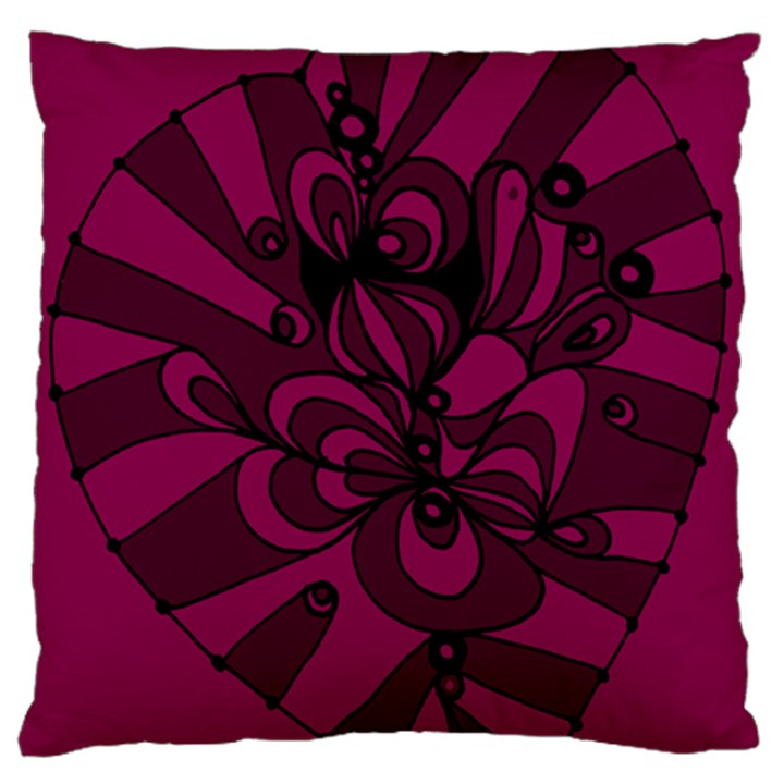 Aubergine Zendoodle Large Flano Cushion Case (Two Sides)