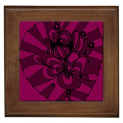 Aubergine Zendoodle Framed Tile by Mazipoodles