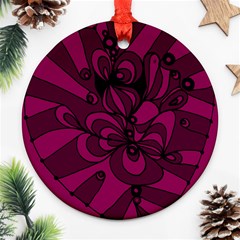 Aubergine Zendoodle Ornament (round) by Mazipoodles