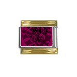 Aubergine Zendoodle Gold Trim Italian Charm (9mm) Front