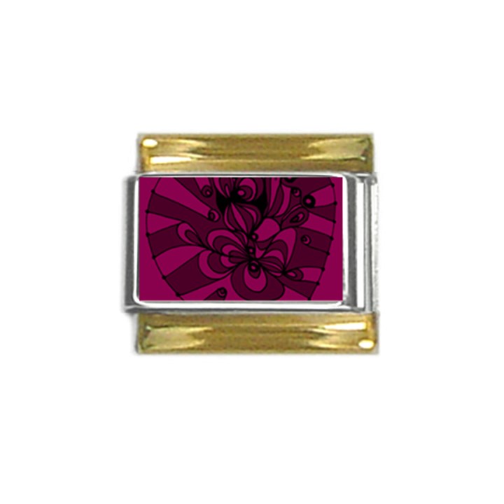 Aubergine Zendoodle Gold Trim Italian Charm (9mm)