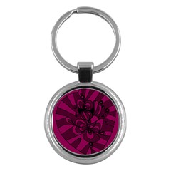 Aubergine Zendoodle Key Chain (round) by Mazipoodles