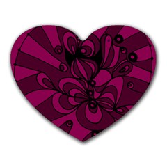 Aubergine Zendoodle Heart Mousepad by Mazipoodles