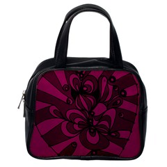 Aubergine Zendoodle Classic Handbag (one Side) by Mazipoodles