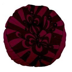 Aubergine Zendoodle Large 18  Premium Flano Round Cushions by Mazipoodles