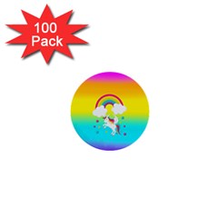 Unicorn Einhorn Licorne 1  Mini Buttons (100 Pack)  by gasi