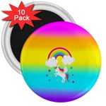 Unicorn Einhorn Licorne 3  Magnets (10 pack)  Front