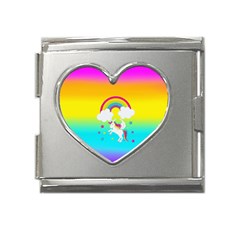 Unicorn Einhorn Licorne Mega Link Heart Italian Charm (18mm) by gasi