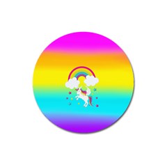 Unicorn Einhorn Licorne Magnet 3  (round) by gasi