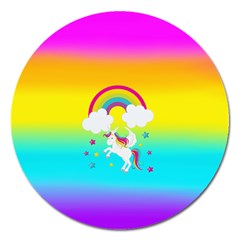 Unicorn Einhorn Licorne Magnet 5  (round) by gasi