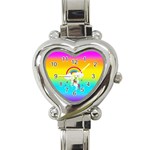 Unicorn Einhorn Licorne Heart Italian Charm Watch Front