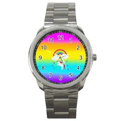 Unicorn Einhorn Licorne Sport Metal Watch by gasi