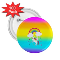 Unicorn Einhorn Licorne 2 25  Buttons (100 Pack)  by gasi