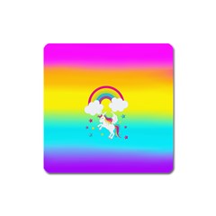 Unicorn Einhorn Licorne Square Magnet by gasi