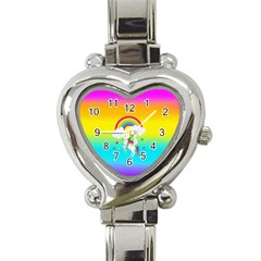 Unicorn Einhorn Licorne Heart Italian Charm Watch by gasi