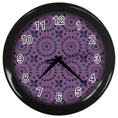 Kaleidoscope Scottish Violet Wall Clock (black) by Mazipoodles