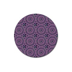 Kaleidoscope Scottish Violet Magnet 3  (round) by Mazipoodles