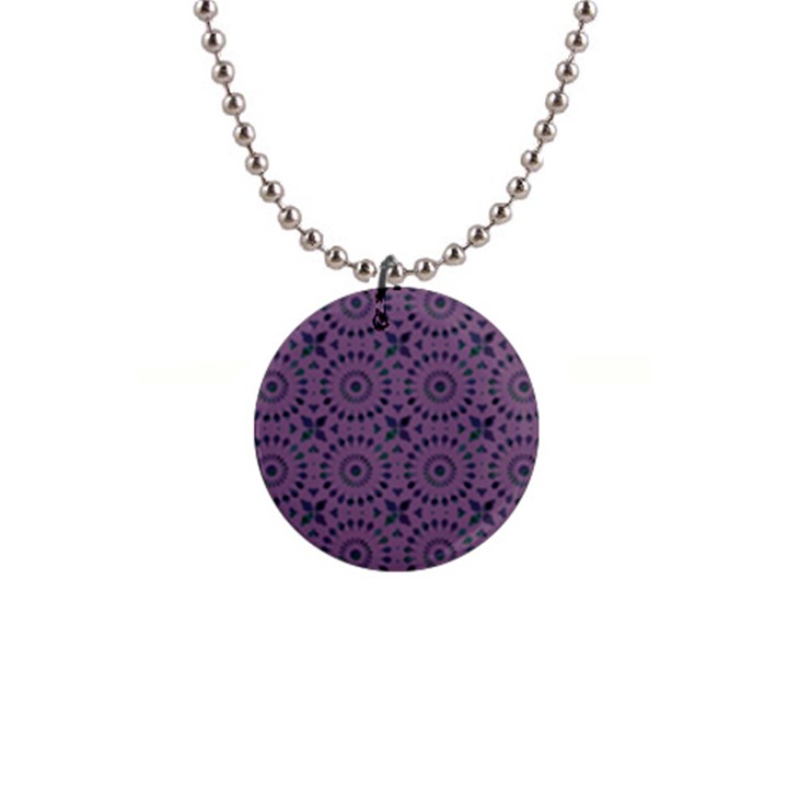 Kaleidoscope Scottish Violet 1  Button Necklace