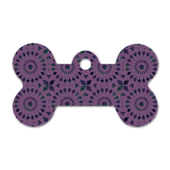 Kaleidoscope Scottish Violet Dog Tag Bone (One Side)