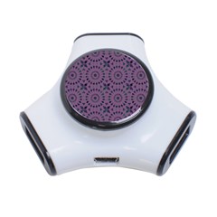 Kaleidoscope Scottish Violet 3-port Usb Hub by Mazipoodles