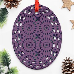 Kaleidoscope Scottish Violet Oval Filigree Ornament (two Sides) by Mazipoodles