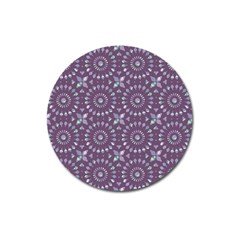 Kaleidoscope Plum Magnet 3  (round) by Mazipoodles