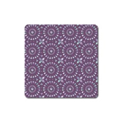 Kaleidoscope Plum Square Magnet by Mazipoodles